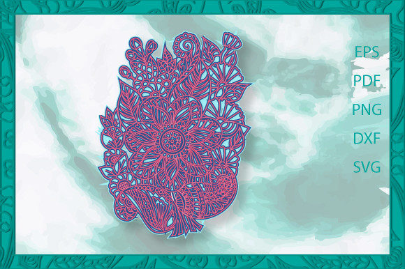 3D Decorative Layer Floral SVG for Graphics & Crafts