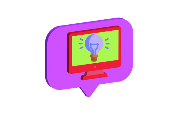 3D Icon Laptop Idea Graphics for Freebies