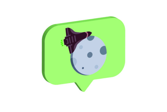 3D Icon Space Moon Graphics for Illustrations