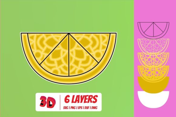 3D Lemon SVG Cut File for Laser Cutting Wall Decor