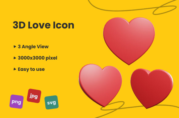 3D Love Icon: A Designer's Review for Graphics and Decorative Elements