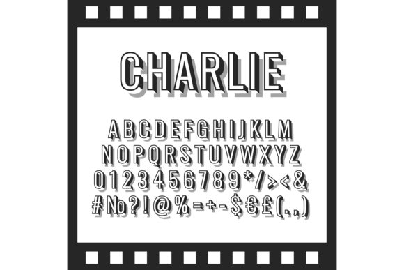 Charlie Vintage 3d Vector Alphabet Set for Graphics and Print Templates