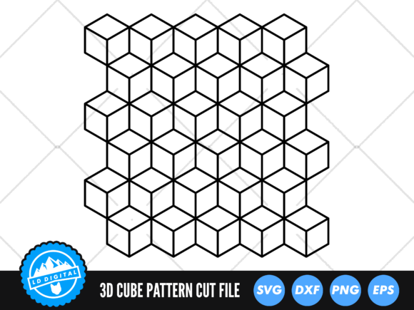 Cube Pattern SVG 3D Cube Pattern for Graphics and Crafts