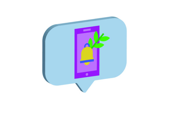 Icon 3D Easter Bells on the Cellphone Graphics and Icons