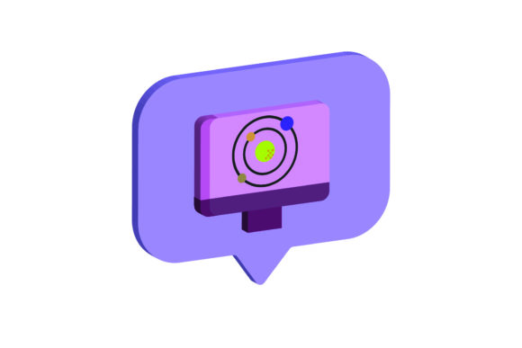 Icon 3D Space Monitor for Graphics and Illustrations