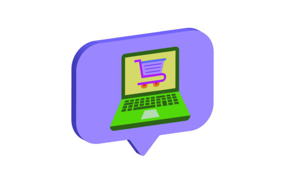 Laptop 3D Icon Shopping: Essential Graphics for Freebies