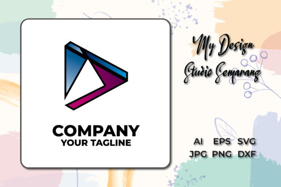 Logo Company Gradient Style 3D Triangle Review