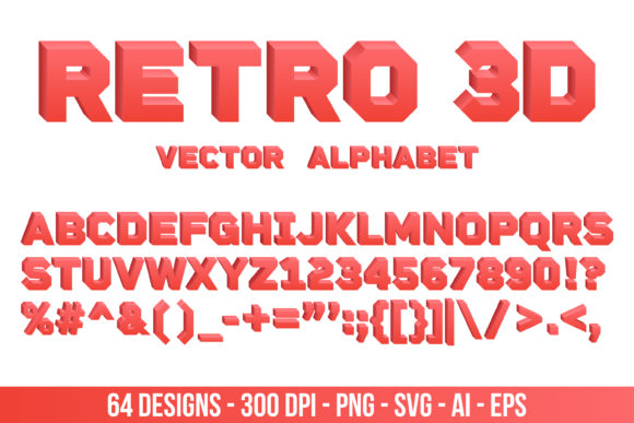Realistic 3d Font Clipart Set: Graphics & Illustrations for Blogs