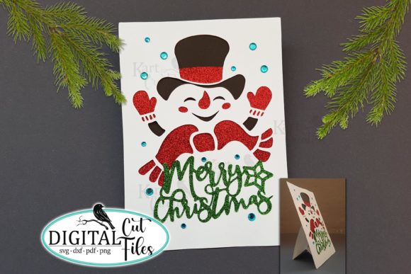 Snowman Christmas Layered 3D Card Svg for Graphics and Crafts